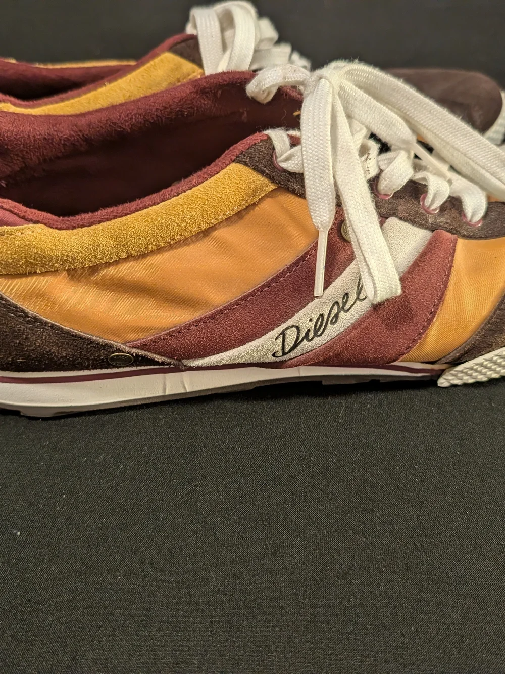 Men's Casual Lace-Up Sneakers in Brown and Mustard Diesel 10 - Picture 3 of 8